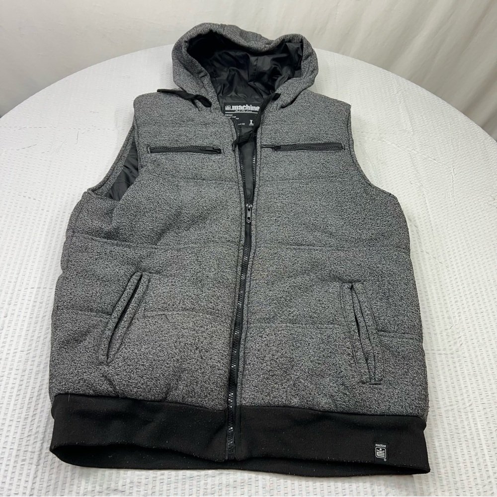 Machine Men's Charcoal Hooded Vest